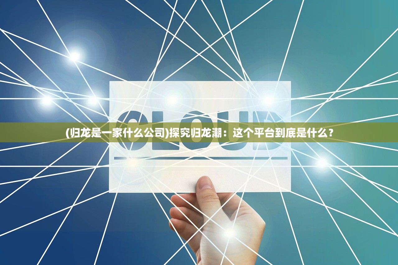 (归龙是一家什么公司)探究归龙潮：这个平台到底是什么？