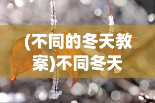 (不同的冬天教案)不同冬天的图文攻略，探索四季之冬的魅力