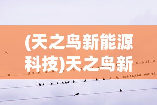 (天之鸟新能源科技)天之鸟新能源，绿色能源的崭新篇章