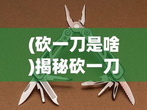 (砍一刀是啥)揭秘砍一刀就跑背后的策略与战术