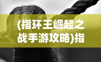 (指环王崛起之战手游攻略)指环王崛起之战手游，探索中土世界的战争艺术