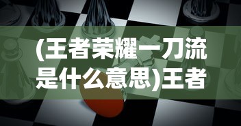 (王者荣耀一刀流是什么意思)王者一刀，揭秘背后的游戏公司